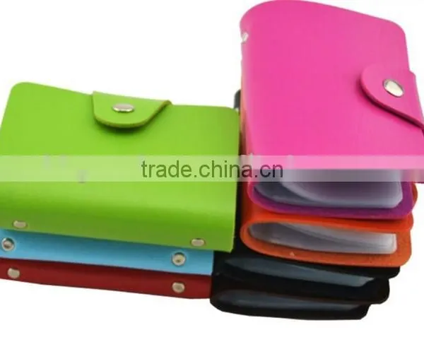 Whoelsale pu Leather Business Card Holder,credit ID Card Holder,PU Wallet photo-3