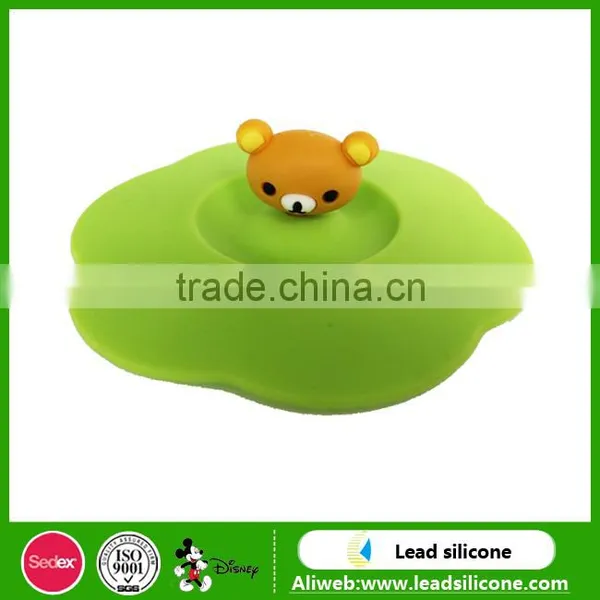 Food Grade Silicone Rubber Coffee Cup Lid, Custom Cartoon Silicone Cup Cover photo-3