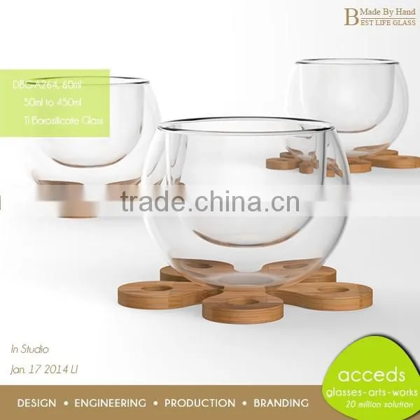 Unique Design Promotion Borocilicate Glass Drinking Cup And Saucer photo-2
