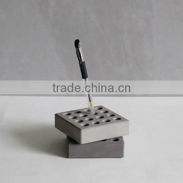 Concrete Office Desk Organizer Terrazzo Business Card Stand photo-6