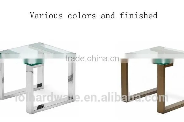 Bronze Polished Stainless Steel With Glass Top Side Table photo-4