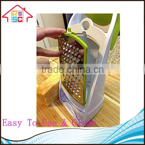 NBRSC New Design 3 In 1 Grater And Container Vegetable Cheese Grater With Interchangeable Stainless Steel Blades photo-6