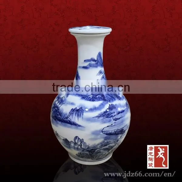 Hand Painting Blue and White Porcelain Ceramic Jin Liquor for Wholesale photo-2