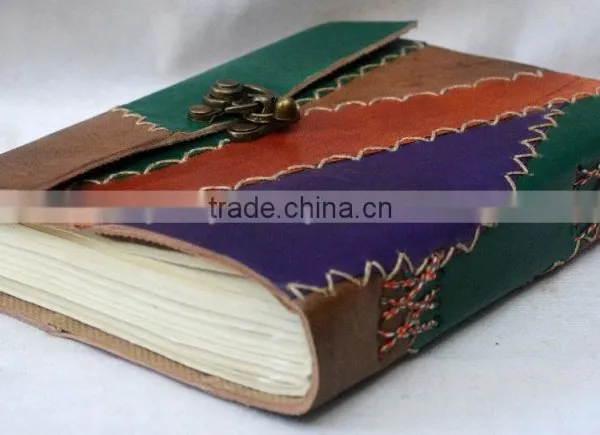 Handmade Vintage Multi Color Leather Notebook With Clasp photo-3