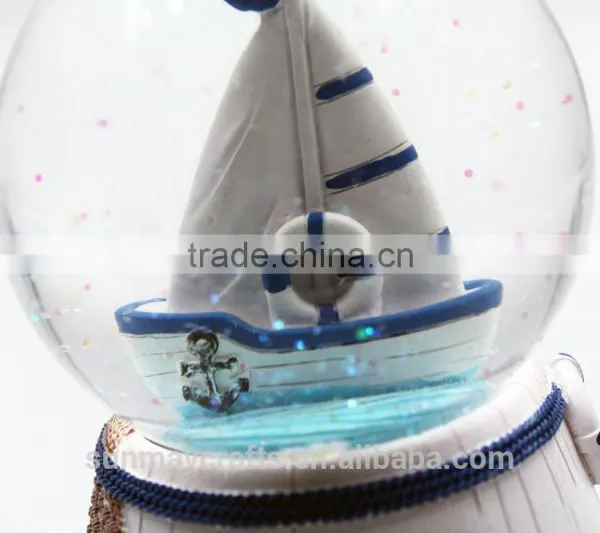 Custom Polyresin Sea S-style Nauigatian Music Snow Globe for Sale photo-6