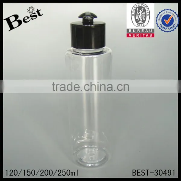 2017 Hot New Producosmetic Packaging Beard Oil Essentialoil Flat Shoulder Cosmetic Toner 250ml Flip Top Cap Clear Plastic Bottle photo-5