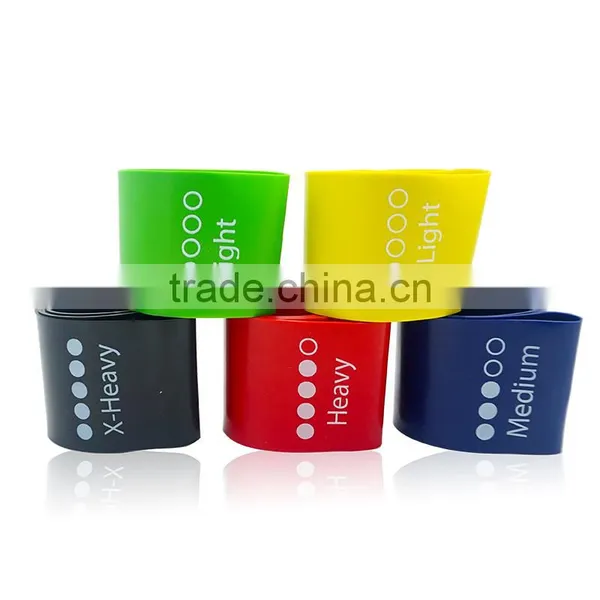 12 Inch Set of 5 Latex Exercise Resistance Loop Bands photo-5