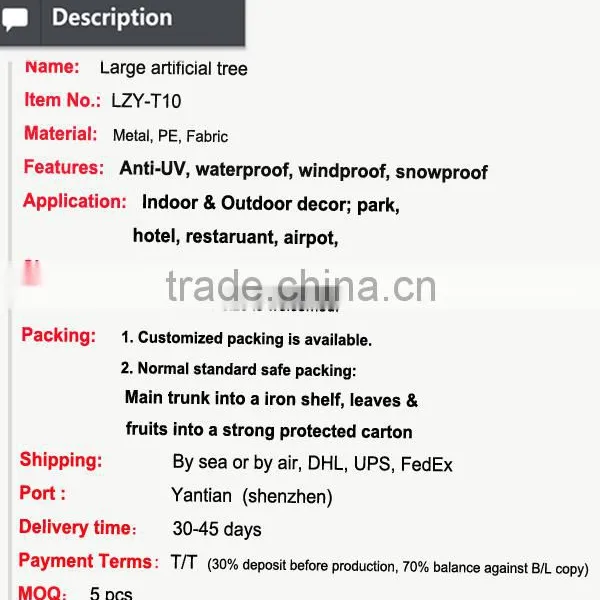 Made in China Wholesale Artificial Tree and Wedding Wishing Tree photo-2