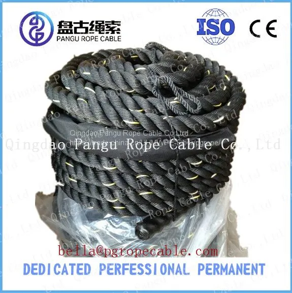 38mm Yellow Line Black Color Gym Battle Rope photo-2