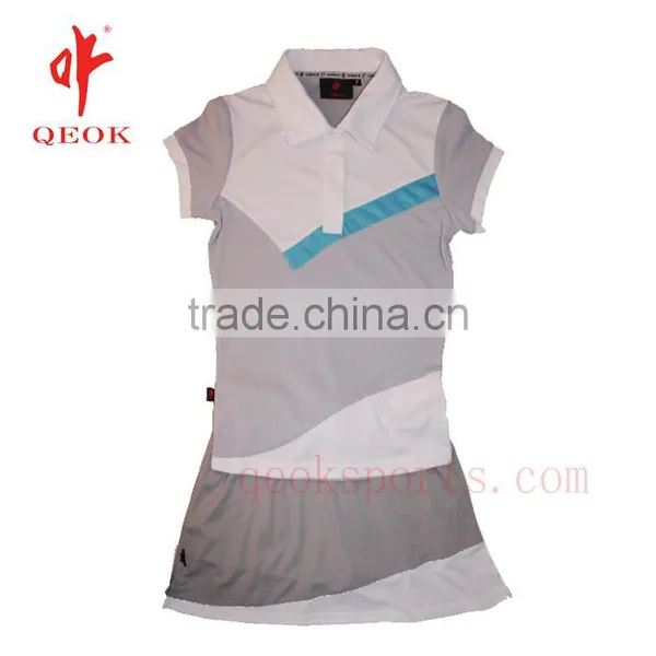 Ladies OEM Hockey Wear ,quick Dry Golf Shirt With Skort , Tennis Wear