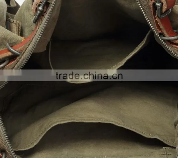 Unisex Vintage Casual Cotton Canvas Leather Haversack Shoulder Bag Travel Bag Weekend Bag Duffle Bag Travel Overnight Bag,For M photo-6