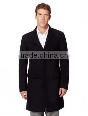 2014 Cheap Price High Fashion Classical Design Black Lapel Slim Fit Mens Cashmere Men Coat photo-2