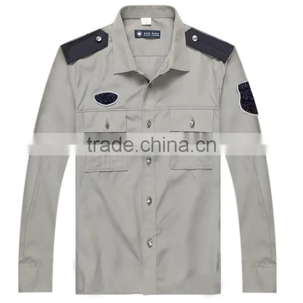 OEM Custom Logo Unisex Long Sleeve Security Clothing Guard Uniform Shirt