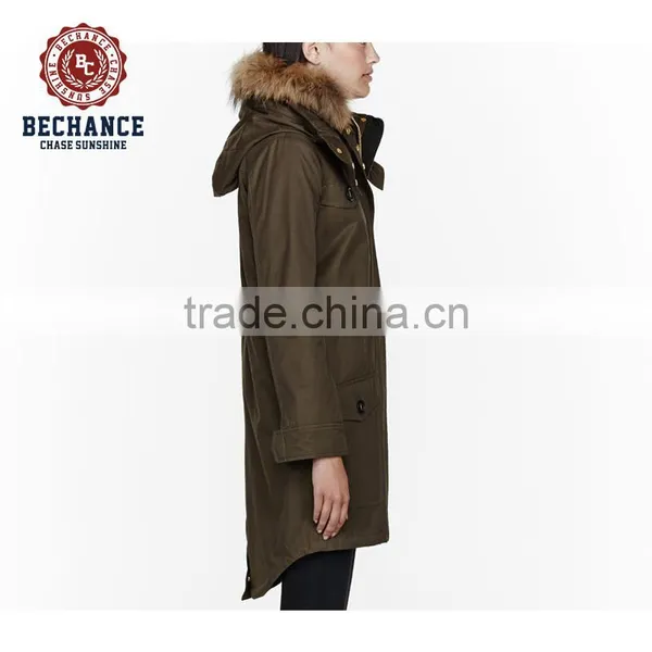 Army Green Women Padded Winter Parka Jacket Parka Coat photo-3