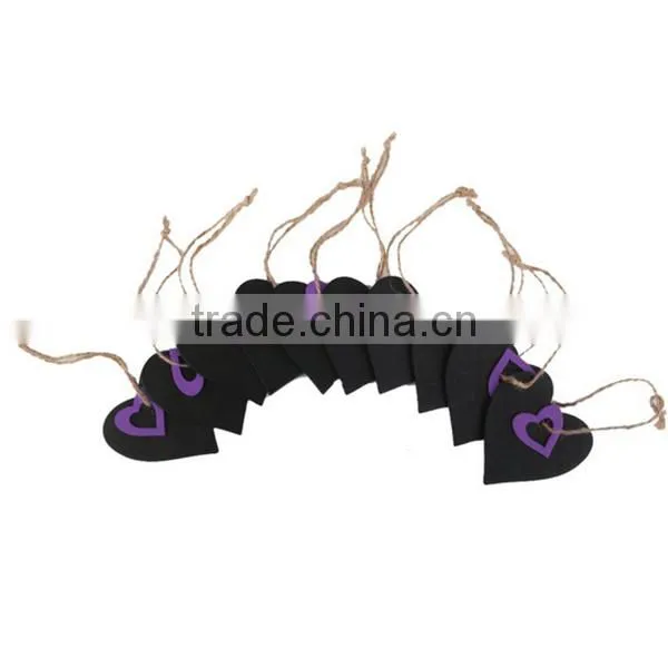 Handmade Mini Heart Shaped Hanging Wooden Blackboard Gift Price Tags Decor photo-3