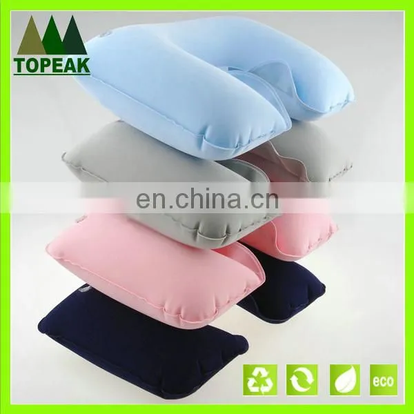 Lowest Price Comfortable Soft Inflatable U-shape Pillow Colorful PVC Travel Neck Pillow photo-2