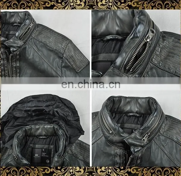 2015 New Model Designer Buffalo Leather Jacket photo-4