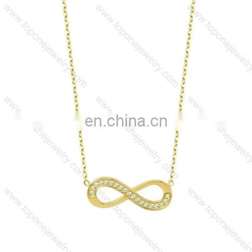 Cheap Wholesale Stainless Steel Infinity Women's CZ Wedding Charms Necklaces Jewelry Gifts photo-3