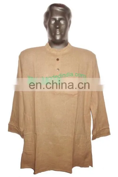 Full Sleeve Long Khadi Yoga Kurta, Size : Chest 46 x Height 34 Inches (medium, Also Available Large, Extra Large) photo-2