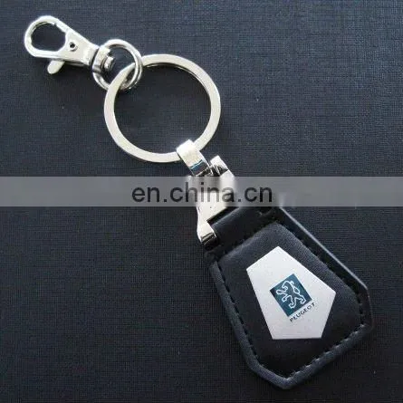 Custom PU Leather Keychain With Printing Your Logo Metal Keyring photo-2