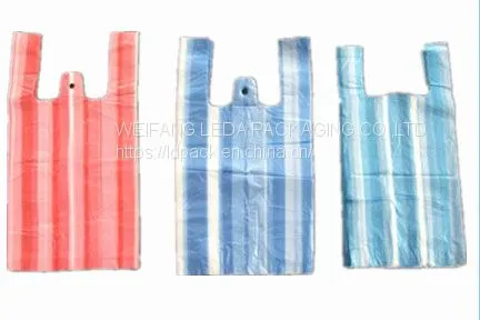 Мешок для футболки из HDPE с цветными полосами
