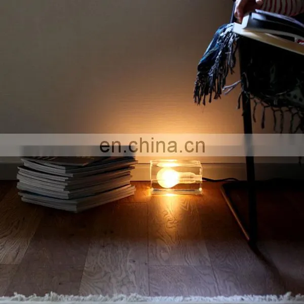Modern Contemporary Hotel Bedroom Table Lamps With Glass Shades LED Ice Cube Table Lamp photo-6