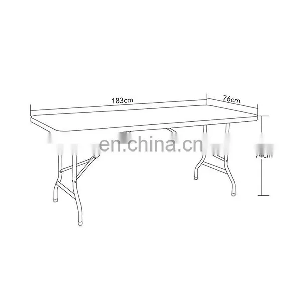 New Arrival HDPE Top Outdoor Folding Fast Shipping Easy Fold 6ft Plastic Folding Bbq Camping Dining Table photo-2