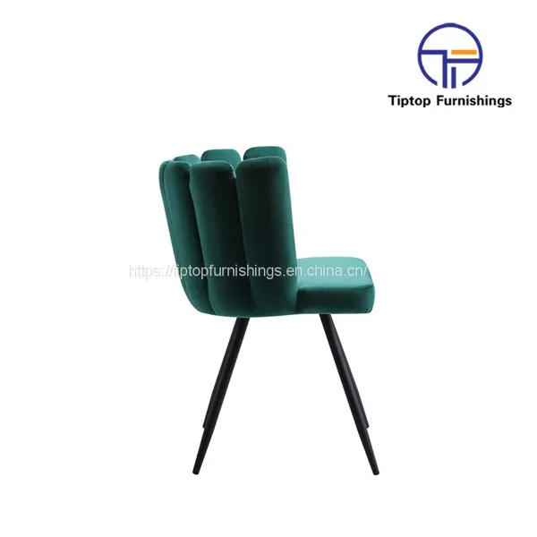 Tiptop Luxury Nordic Design Dinning Furniture Sillas Metal Leg Upholstery Fabric Modern Velvet Dining Chairs For Dining Room Restaurant photo-3