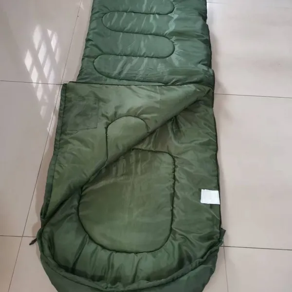 High quality rectangle sleeping bags waterproof green sleeping bags with a c for outdoor camping