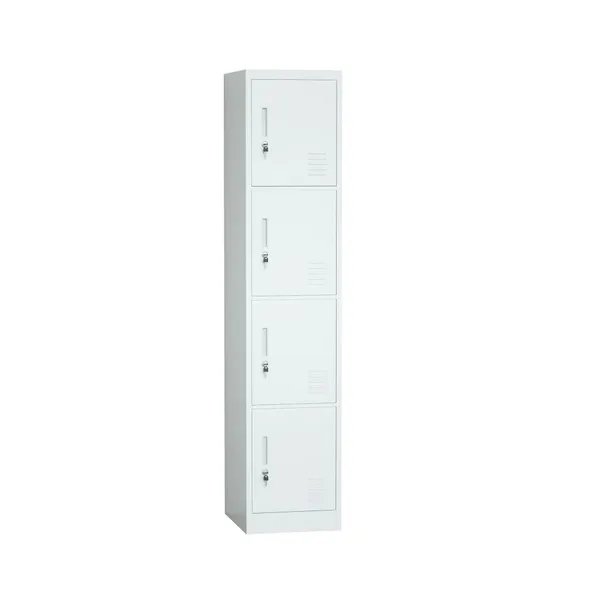 Four Doors Steel Locker Light Grey 4 Layers Office Metal Storage Cabinet photo-2