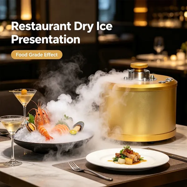 Dry Ice Making Machine for Molecular Cuisine Cocktail Dry Ice Maker 250x250mm for Kitchen Counter and Food Display Use