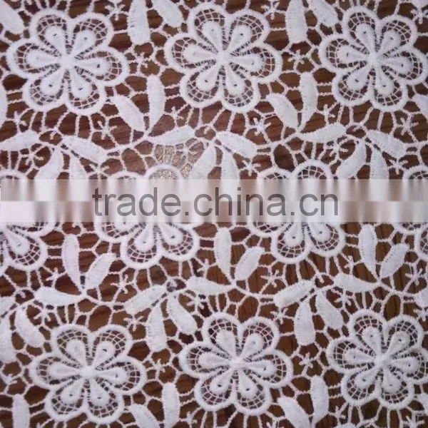 Wholesale Embroidery Fabric Polyester Full Lace Milk Silk Water Soluble Full Lace Fabric For Garment Accessory With Ladies Cloth photo-5