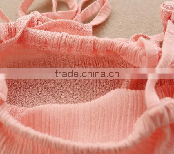 2016 Summer Baby Infant Children's Clothing Baby Girl Clothes Sling Pure Color Jmpsuit Ruffle Cotton Rompers photo-2