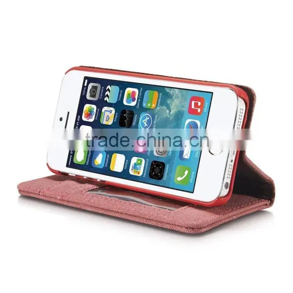 Caseme Jean Series Waterproof Woven Fabrics Case for Iphone SE/5/5S With Inner Card Slot Holder Wallet Flip Case for Iphone se photo-5