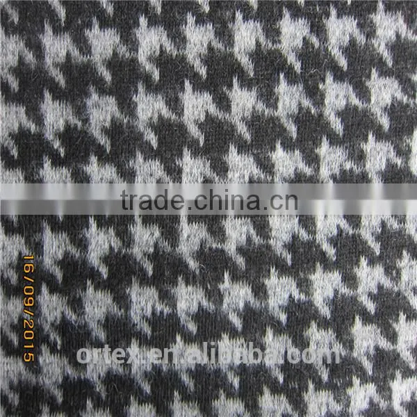 Acrylic Wool Yarn Jacquard Fabric Men's Wool Coat photo-2