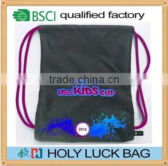 Oxford Drawstring Recycled Bag Backpack Wholesale Gym Rucksack photo-2
