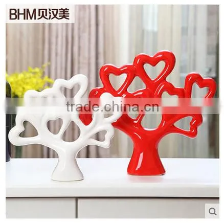 Ceramic Glazed Craft Hot Sale Tree Shape Ceramic Craft/office Decration photo-4