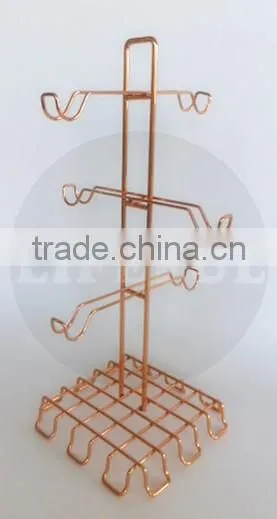 Mug Tree Holder for Six Cups, Rose Gold