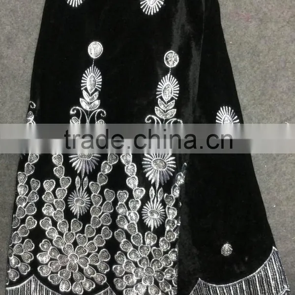2015 Best Selling in Nigeria High Quality African Velvet Indian Lace for Making Clothing