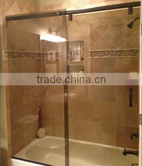 High Quality Tempered Frameless Bronze Shower Sauna Glass Door With EN12150 Certification