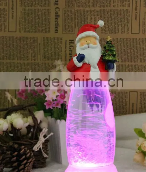 Led Water Filled Christmas Light Battery Operated Flameless Christmas Santa Clau Light Christmas Vners for Decoration