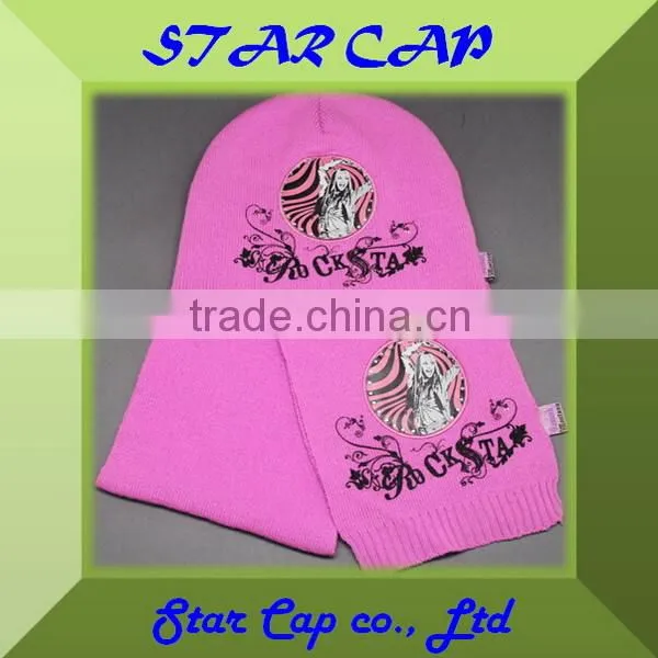 WHOLESALE KNITTED CHILDREN WINTER HAT AND SCARF SET WHOLESALE LOGO SETS