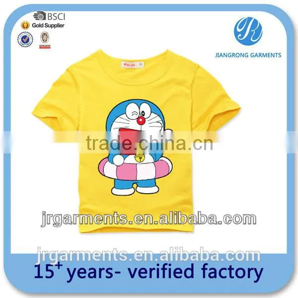 Yellow Color Kids Carton t Shirts Children& Baby's Carton Tshirts