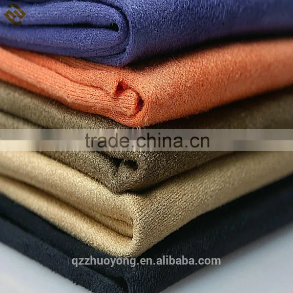 Polyester Knitted Cheap Suede Fabric,stretch Suede Fabric for Garment,elastic Suede Fabric
