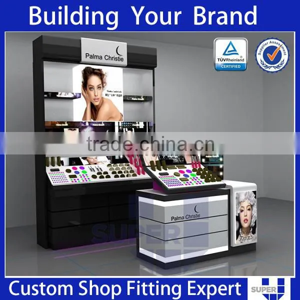 Tailor Made Wooden Veneered Wall Display Cosmetic Cabinet With Headbox photo-2