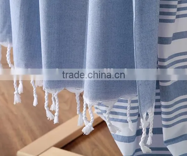 Dark Blue Beachtowel Fouta Beach Towel Striped Beach Towel photo-3