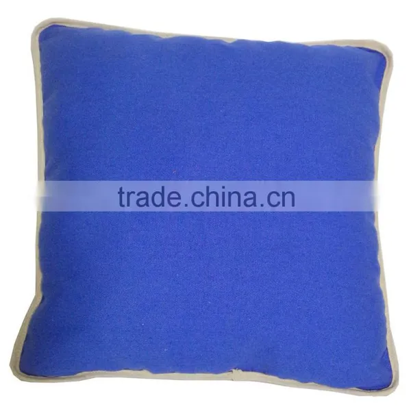 Blue Big Backrest Single Solid Color 100% Cotton Pillow for Home Decoration