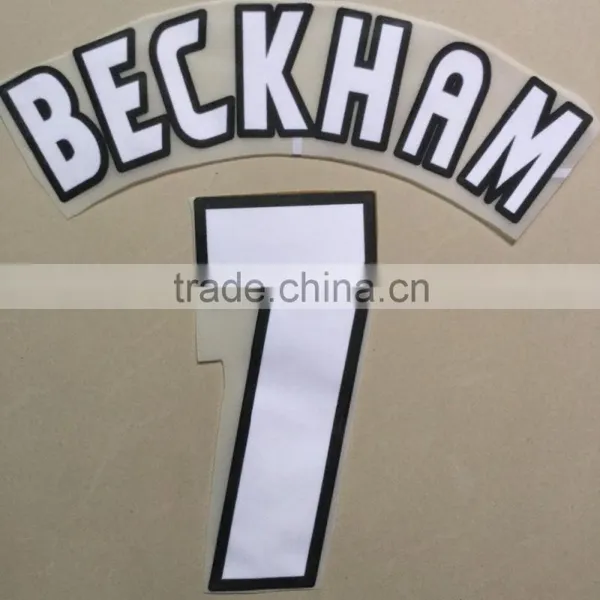 Factory Direct Flock Soccer Jeresey Heat Transfer Printing Washable Fabric Stickers photo-2
