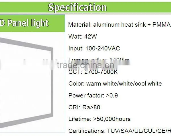 Wholesale Led Recessed Panel Light 60cm x 60cm 42W 54W 82W 5700K 120V 230V PF>0.9 CRI80 photo-2