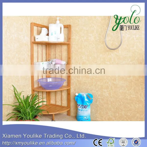 New design bathroom Bamboo and wooden Corner shelf for home